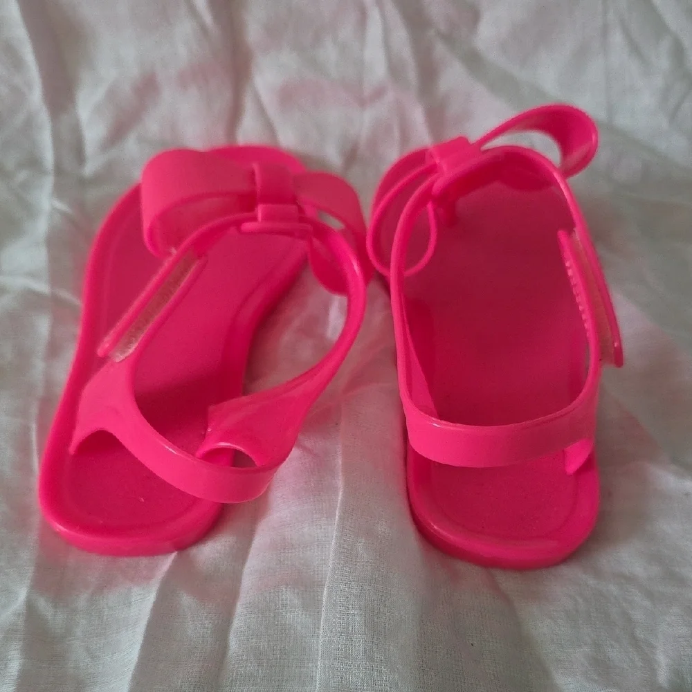 (J36) Wonder Nation Pink Bow Sandals for Kids Sz 8 In Toddler
